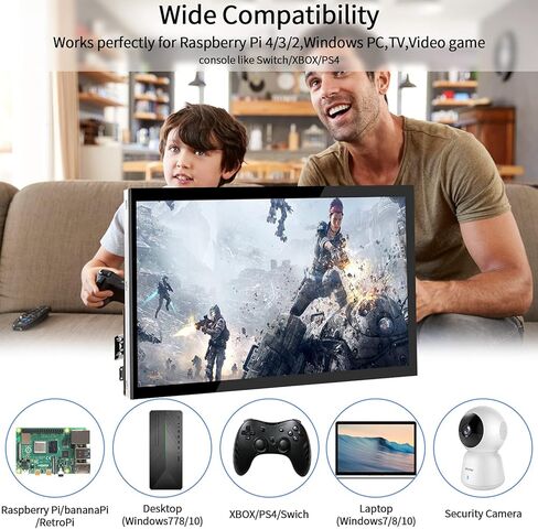 شاشة Raspberry Pi مقاس 7 بوصة شاشة صغيرة 1024x600 HDMI شاشة عرض 16:9 IPS LCD لـ Raspberry Pi 4/3/2/Zero/B/B+ Win11/10/8/7، سائق مجاني in Kuwait