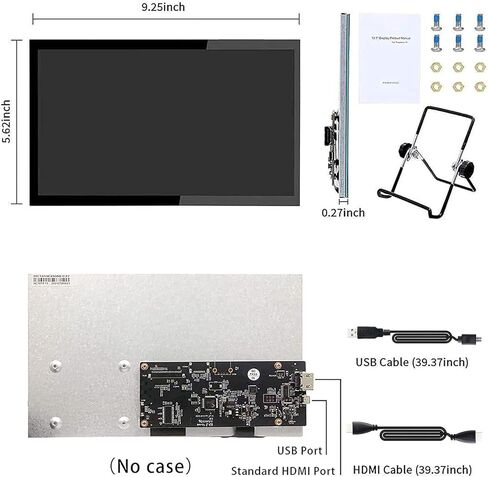 شاشة Raspberry Pi مقاس 7 بوصة شاشة صغيرة 1024x600 HDMI شاشة عرض 16:9 IPS LCD لـ Raspberry Pi 4/3/2/Zero/B/B+ Win11/10/8/7، سائق مجاني in Kuwait