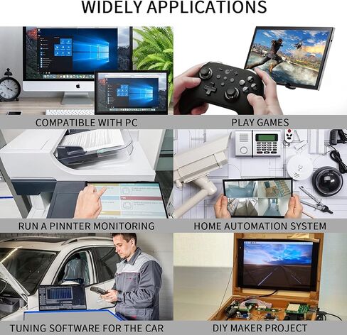شاشة Raspberry Pi مقاس 7 بوصة شاشة صغيرة 1024x600 HDMI شاشة عرض 16:9 IPS LCD لـ Raspberry Pi 4/3/2/Zero/B/B+ Win11/10/8/7، سائق مجاني in Kuwait