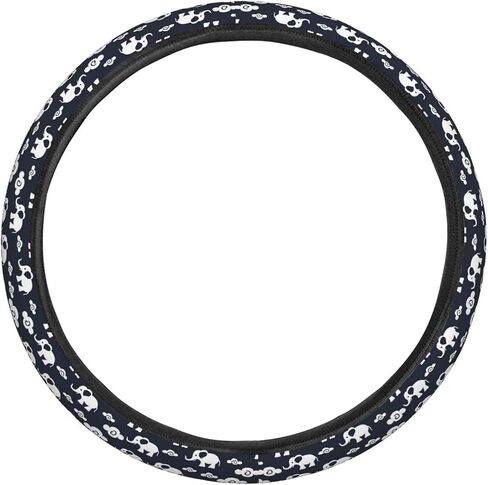 Elephants Clouds Car Steering Wheel Cover Auto Steering Wheel Protector Anti-Slip Elasticity and Breathable Car Accessories Universal 15 Inch for Cars SUV Sedan Vans Trucks in Saudi Arabia
