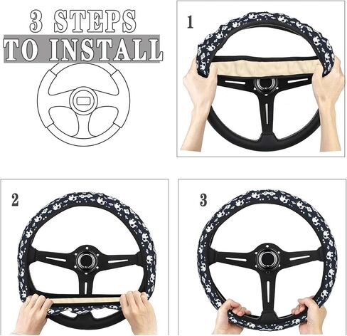 Elephants Clouds Car Steering Wheel Cover Auto Steering Wheel Protector Anti-Slip Elasticity and Breathable Car Accessories Universal 15 Inch for Cars SUV Sedan Vans Trucks in Saudi Arabia