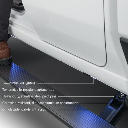 RealTruck AMP Research PowerStepXL Power Running Boards with LED Step Lights for 2022-2024 Chevrolet Silverado/GMC Sierra 1500/2500/3500HD - Electric Powerstep & Retractable Truck Steps in Saudi Arabia
