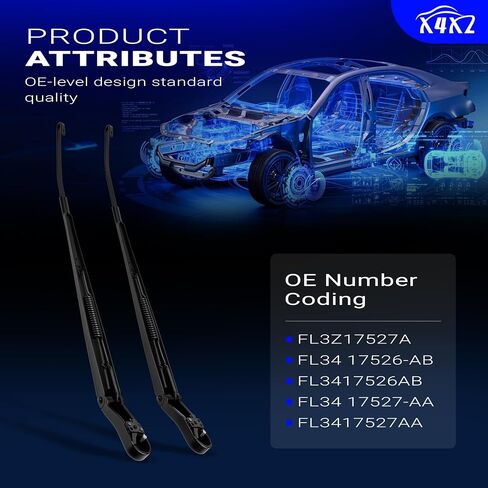 FL3Z-17527-A（RH+LH）Front Windshield Wiper Arm For 15-23 Ford F150 Expedition Super Duty， Lincoln Navigator Replace # FL3Z-17527-A FL3Z-17526-A (Pack of 2) in Saudi Arabia