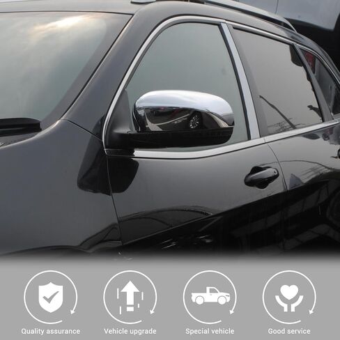 Jimen متوافق مع Jeep Cherokee 2014-2023 / Jeep Compass 2017-2023، غطاء مرآة الرؤية الخلفية للباب الجانبي (أسود) in Saudi Arabia