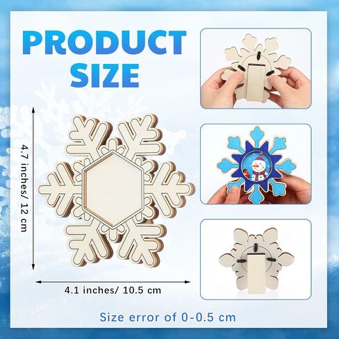 Vercraft 24 Sets Wood Christmas Picture Frame Craft for Kids Color Your Own Wooden Christmas Craft Kit Christmas Themed Coloring Picture Frame for Xmas Gift Holiday Tabletop Home Decorations in Kuwait