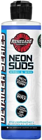 Renegade Products USA | Neon Suds Colored Wash & Wax | High Foam, Colorful Car Soap for Foam Cannons, Carnauba Wax Shine, Safe on All Paints (16 Oz, 4 Colors) (Yellow) in Kuwait