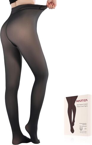 MARTIZA Fleece Lined Tights for Women,Fake Translucent Winter Thermal Pantyhose, Warm Thick High Waist Leggings in Saudi Arabia