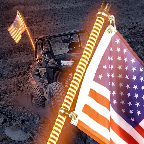 3FT سوط ضوء، 2025 ترقية COB سوط ضوء، واحد برتقالي اللون هوائي السياط يصلح ل UTV ATV Polaris RZR SXS Can-Am in Kuwait