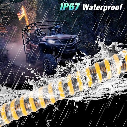 3FT سوط ضوء، 2025 ترقية COB سوط ضوء، واحد برتقالي اللون هوائي السياط يصلح ل UTV ATV Polaris RZR SXS Can-Am in Kuwait