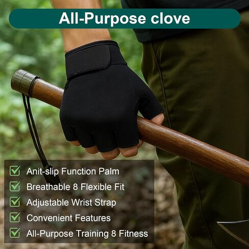 Fingerless Gloves - Non-Slip Finger Cycling Gloves for Men Women, Breathable Tactical & Biking Fingerless Glove for Fishing Biking Exercise Training Climbing in Saudi Arabia