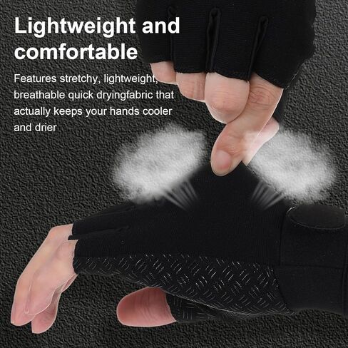 Fingerless Gloves - Non-Slip Finger Cycling Gloves for Men Women, Breathable Tactical & Biking Fingerless Glove for Fishing Biking Exercise Training Climbing in Saudi Arabia