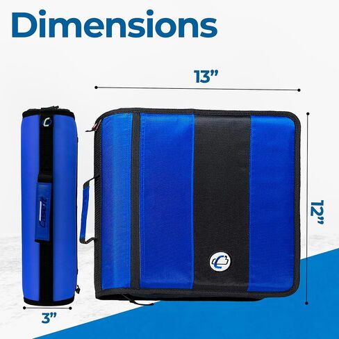 Case-it Iridescent Go Tab Zipper, 2" O-Ring with Removeable 5-Color tabbes, Expanding File Folder and Shoulder Strap and Handle, PS-440-VC, Iridescent in Kuwait