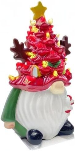 Ceramic Christmas Tree Decorations, Christmas Gnomes Decorations Indoor, Small Christmas Tree with Lights, Mini Christmas Tree, Ceramic Winter Holidays Table Decor in Saudi Arabia