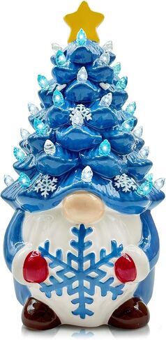 Ceramic Christmas Tree Decorations, Christmas Gnomes Decorations Indoor, Small Christmas Tree with Lights, Mini Christmas Tree, Ceramic Winter Holidays Table Decor in Saudi Arabia