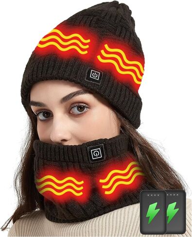 Heated Neck Warmer - Men and Women Neck Warmer Scarf, 4000mAh Battery Pack, 3 Temperature Control in Kuwait