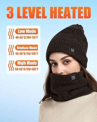 Heated Neck Warmer - Men and Women Neck Warmer Scarf, 4000mAh Battery Pack, 3 Temperature Control in Kuwait