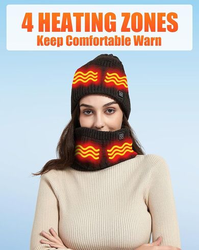 Heated Neck Warmer - Men and Women Neck Warmer Scarf, 4000mAh Battery Pack, 3 Temperature Control in Kuwait