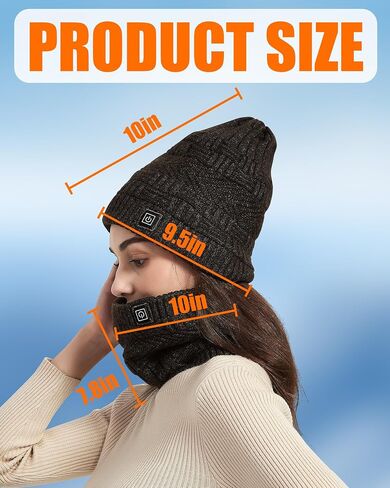 Heated Neck Warmer - Men and Women Neck Warmer Scarf, 4000mAh Battery Pack, 3 Temperature Control in Kuwait
