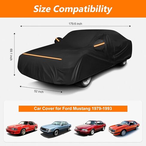 Car Cover for Toyota Corolla 1966-1981 E10-E60,1981-1987 Pontiac T1000 Waterproof 420D Oxford Cloth and Cotton Cover Outdoor Full Car Covers with Zipper Windproof Heavy Duty All Weather Protection in Kuwait