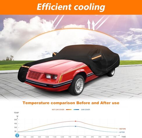 Car Cover for Toyota Corolla 1966-1981 E10-E60,1981-1987 Pontiac T1000 Waterproof 420D Oxford Cloth and Cotton Cover Outdoor Full Car Covers with Zipper Windproof Heavy Duty All Weather Protection in Kuwait