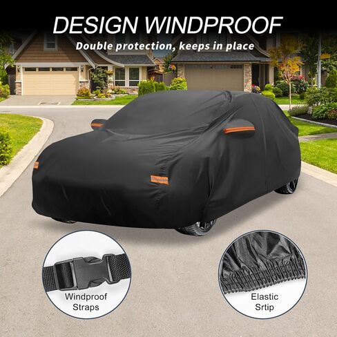 X AUTOHAUX Car Cover Outdoor Waterproof Sun Rain Snow Hail Protection with Left Side Door Zipper 210D-PU for Lexus ES Sedan in Saudi Arabia