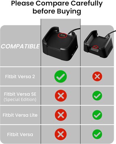 Wall Charger for Fitbit Versa 2, Replacement Charging Cable Dock Cradle with 3.3ft USB Cord for Fitbit Versa 2 Smartwatch (3.3FT) in Saudi Arabia