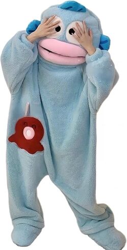Women Nightgown Onesies Sets With Shoes Pajamas Nightdress Fish Style Sleepwear Soft in Saudi Arabia