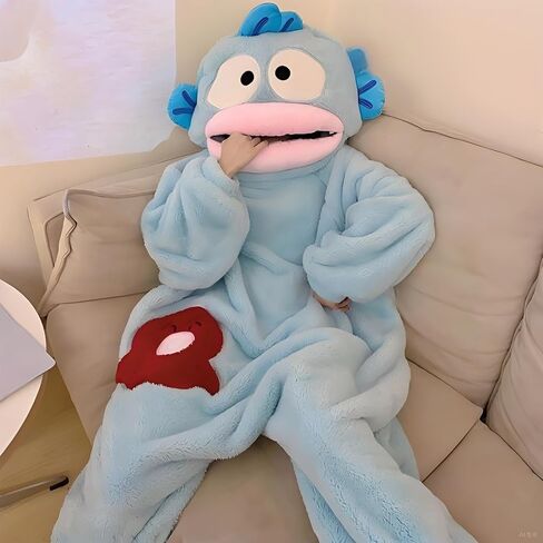 Women Nightgown Onesies Sets With Shoes Pajamas Nightdress Fish Style Sleepwear Soft in Saudi Arabia