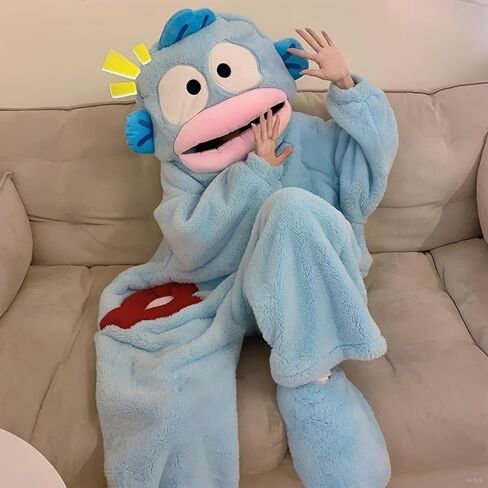 Women Nightgown Onesies Sets With Shoes Pajamas Nightdress Fish Style Sleepwear Soft in Saudi Arabia
