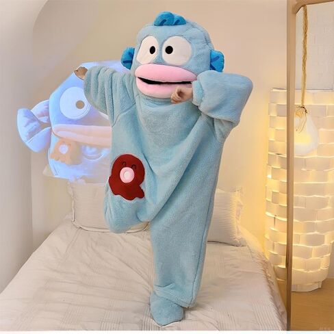 Women Nightgown Onesies Sets With Shoes Pajamas Nightdress Fish Style Sleepwear Soft in Saudi Arabia