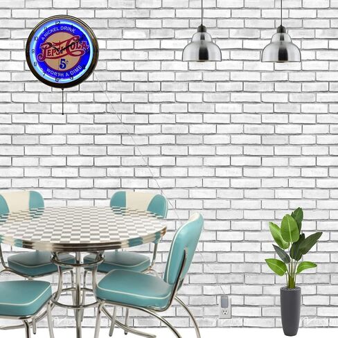 A Nickel Drink Worth A Dime Vintage Sign Neon Clock Home Kitchen Decor (16" Blue) in Saudi Arabia