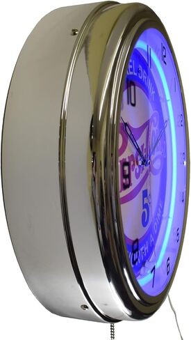 A Nickel Drink Worth A Dime Vintage Sign Neon Clock Home Kitchen Decor (16" Blue) in Saudi Arabia