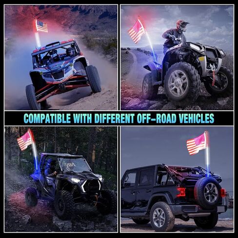 3FT سوط ضوء، 2025 ترقية COB سوط ضوء، واحد برتقالي اللون هوائي السياط يصلح ل UTV ATV Polaris RZR SXS Can-Am in Kuwait