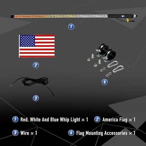 3FT سوط ضوء، 2025 ترقية COB سوط ضوء، واحد برتقالي اللون هوائي السياط يصلح ل UTV ATV Polaris RZR SXS Can-Am in Kuwait