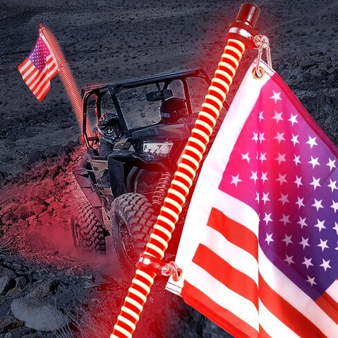 3FT سوط ضوء، 2025 ترقية COB سوط ضوء، واحد برتقالي اللون هوائي السياط يصلح ل UTV ATV Polaris RZR SXS Can-Am in Kuwait