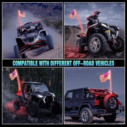 3FT سوط ضوء، 2025 ترقية COB سوط ضوء، واحد برتقالي اللون هوائي السياط يصلح ل UTV ATV Polaris RZR SXS Can-Am in Kuwait