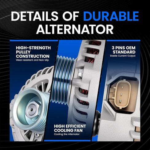 11340 Alternator Compatible with Nissan 350Z 07-09, 370Z 09-16, Compatible with Infiniti M35 09-10, Q50 14-15, Q70 14-16, 3.5L 3.7L- 12V 150Amp Replace for A003TJ1991 A003TJ1991A in Saudi Arabia