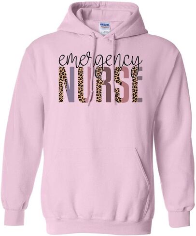 TeesAndTankYou Emergency Nurse Leopard Print Hoodie Sweatshirt Unisex in Saudi Arabia