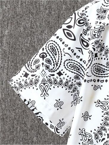 Boy's 2 Piece Clothing Set Paisley Short Sleeve Button Up Shirts and Elastic Waist Beach Shorts in Saudi Arabia