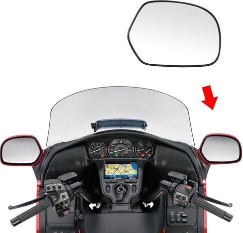 TCT-MOTORPARTS الجانب الأيمن واضح مرايا الرؤية الخلفية الزجاج يناسب هوندا Goldwing GL1800 2001-2017 in Saudi Arabia