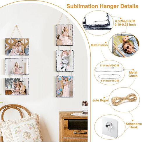 Sublimation Slate Blanks Rock Plaque Photo for 8X10 Inch 6 PCS Wall and Table Decoration in Kuwait