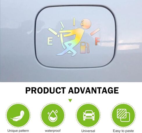 Funny Fuel Tank Stickers, Vinyl Gas Tank Decal, Reflective Fuel Lid Decals, Self-Adhesive Fuel Gauge Empty Stickers, Auto Fuel Tank Cover Sticker, Universal Funny Signs Decal for Cars (White) in Kuwait