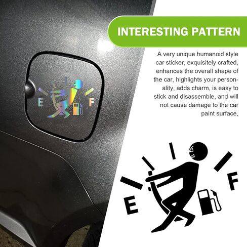 Funny Fuel Tank Stickers, Vinyl Gas Tank Decal, Reflective Fuel Lid Decals, Self-Adhesive Fuel Gauge Empty Stickers, Auto Fuel Tank Cover Sticker, Universal Funny Signs Decal for Cars (White) in Kuwait