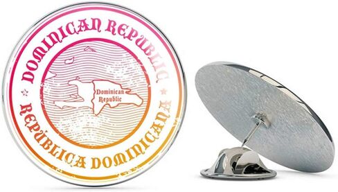 Dominican Republic Round Metal 0.75" Lapel Pin Hat Shirt Pin Tie Tack Pinback in Saudi Arabia
