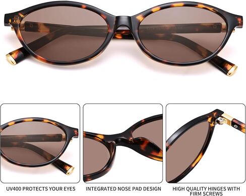Retro Oval Sunglasses for Women - Y2k Trendy Sun Glasses - Cat Eye 90s Shades in Saudi Arabia