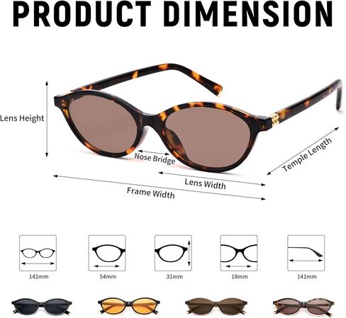 Retro Oval Sunglasses for Women - Y2k Trendy Sun Glasses - Cat Eye 90s Shades in Saudi Arabia