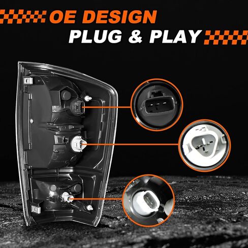 زوج من مصابيح خلفية سوداء من Mayello مع مصابيح مناسبة لشاحنات Toyota Tacoma 2016-2023، استبدال التوصيل والتشغيل in Kuwait