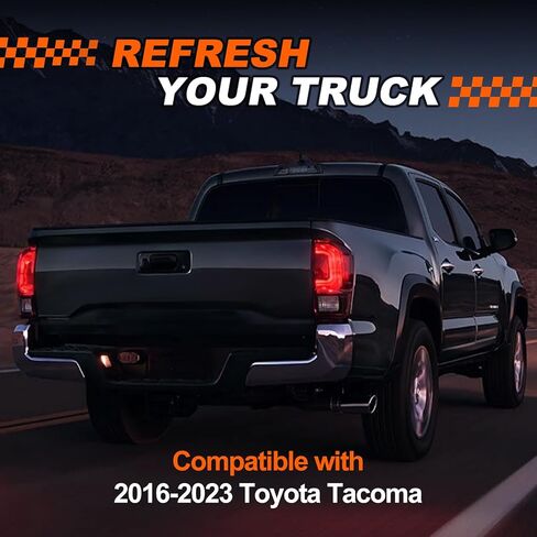 زوج من مصابيح خلفية سوداء من Mayello مع مصابيح مناسبة لشاحنات Toyota Tacoma 2016-2023، استبدال التوصيل والتشغيل in Kuwait