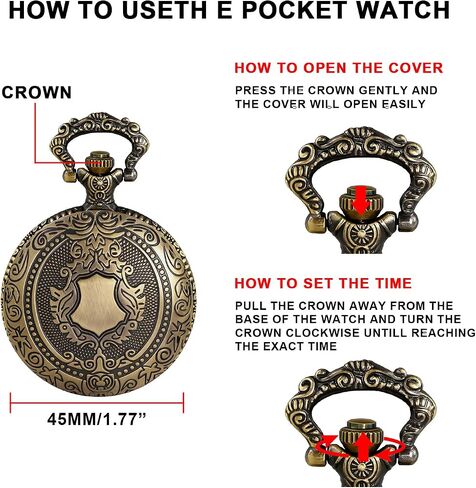 Black Shield Men's Quartz Pocket Watch with Chain - Arabic Numeral Digital Scale in Saudi Arabia