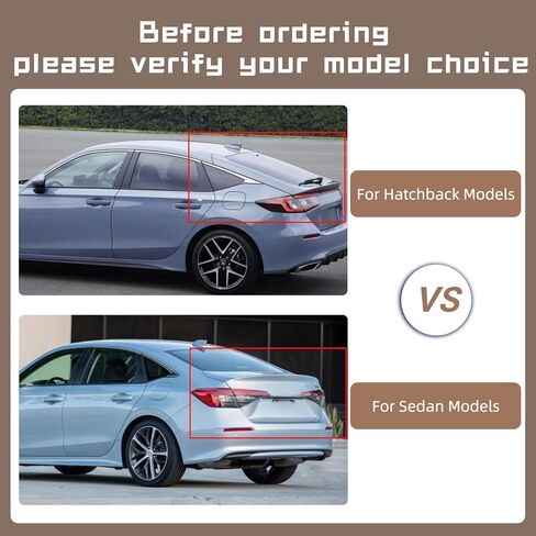 جناح سبويلر للسقف لسيارة Honda Civic Hatchback 2022 2023 2024 2025 جناح سبويلر للشفاه الخلفي باللون الأسود اللامع (لن يناسب السيدان) in Kuwait